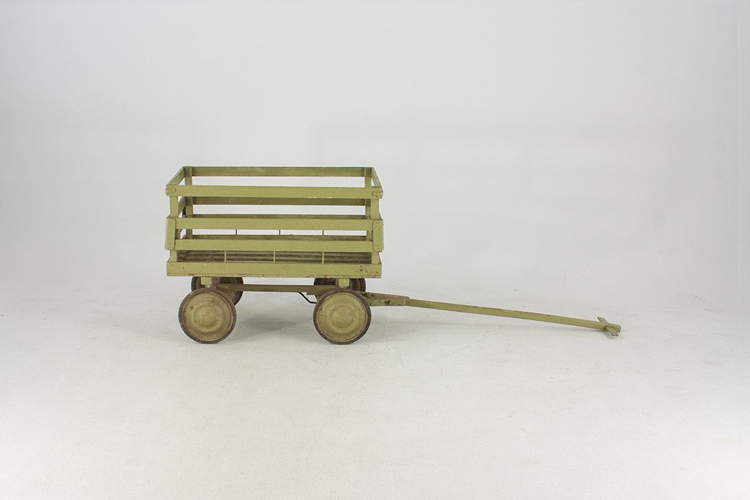 Foto Antique Green Handcart Saxony 1925
