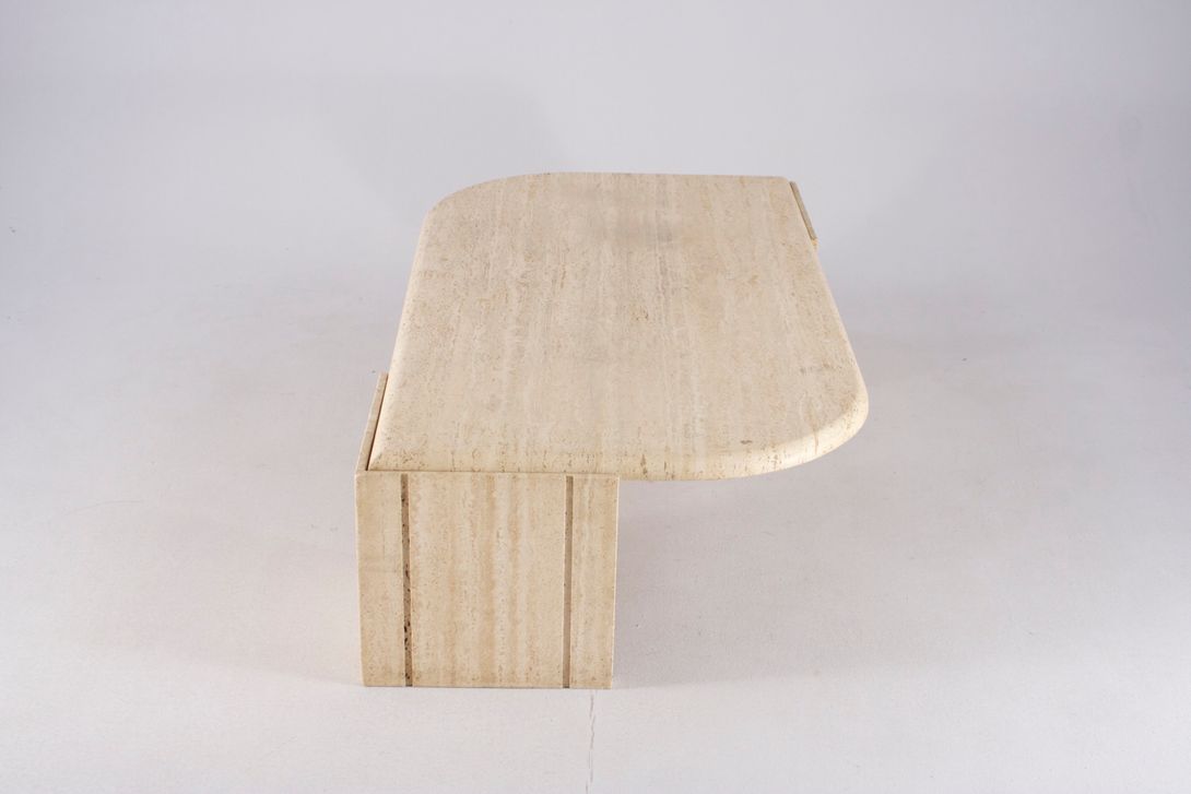 Foto Travertine Coffee Table Paris 1975 h35x134x72 *