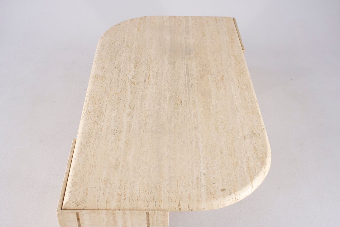 Foto Travertine Coffee Table Paris 1975 h35x134x72 *