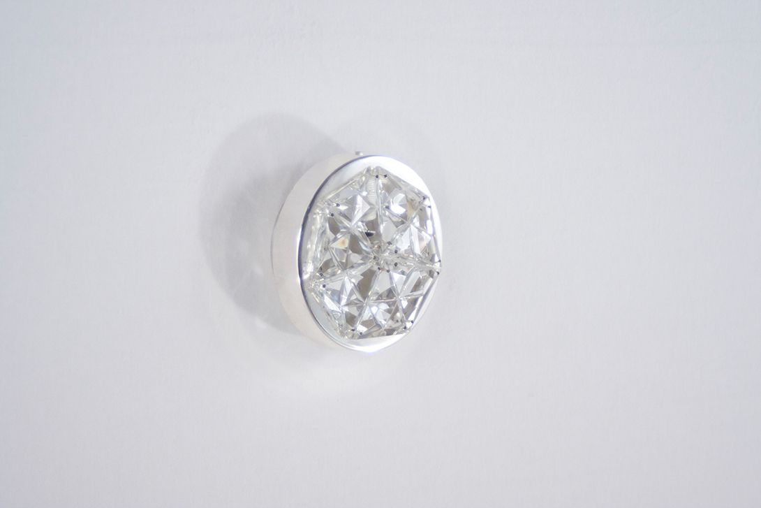Foto Circular Wall Lamp, Diamond-Shaped Glass h17