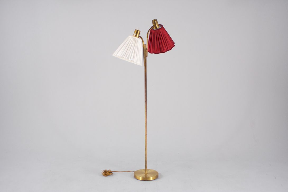Foto Floor Lamp with Red And White Shade h145 G1+