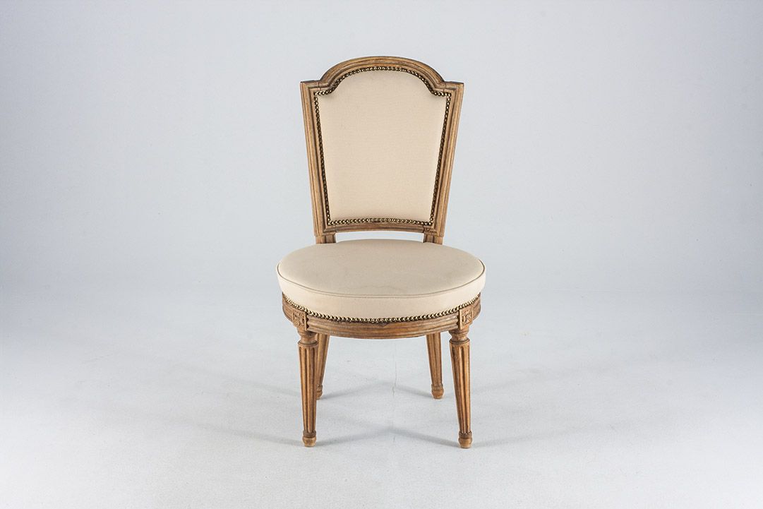 Foto Wooden Chair with Rosé Upholstery Prussian Classicism 1845