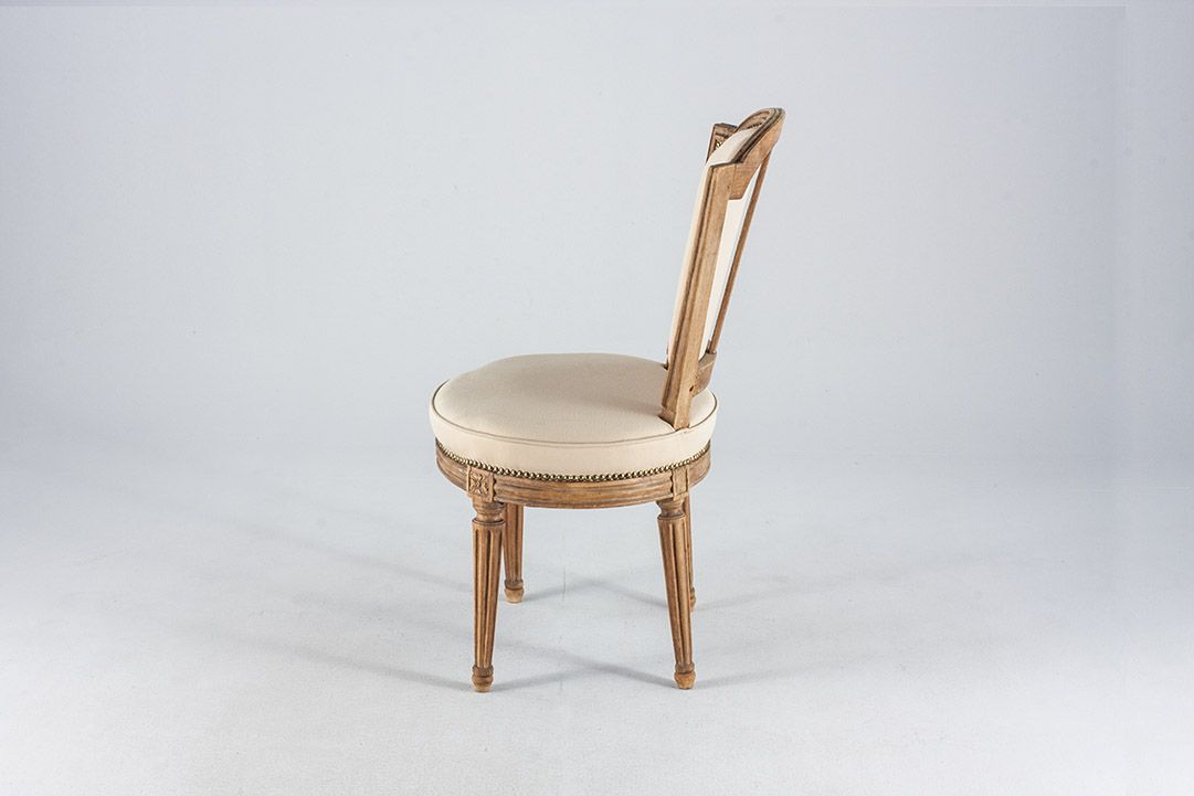 Foto Wooden Chair with Rosé Upholstery Prussian Classicism 1845