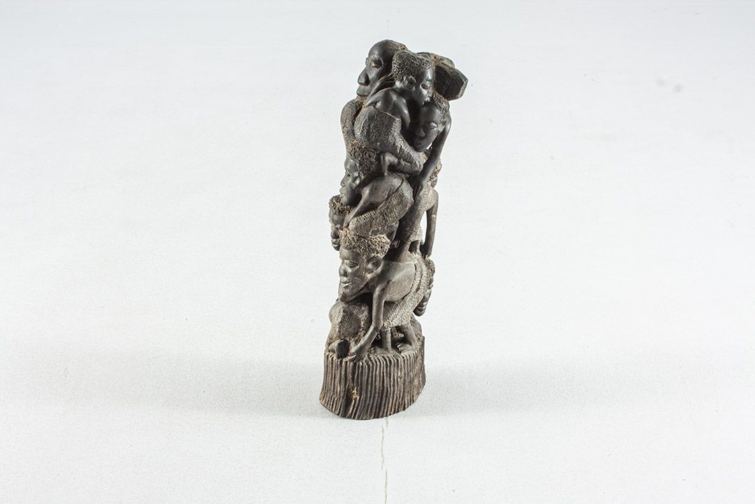Foto African Sculpture, Miniature Totem, Carved Wood h50x19x14