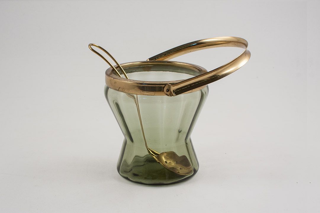 Foto Green Glass Ice Bucket
