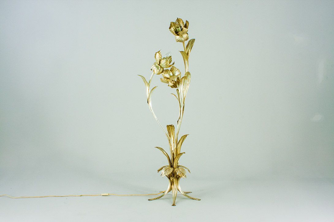 Foto Golden Flower Metal Floor Lamp h145 France 1960 h145 B3