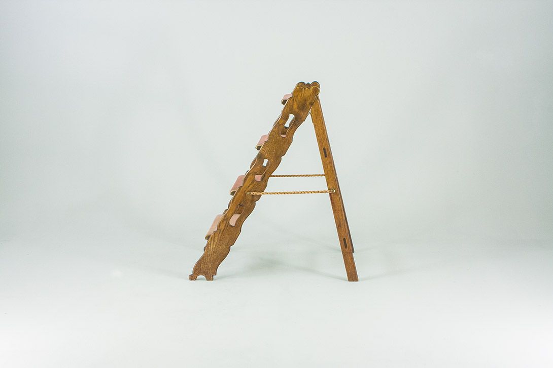 Foto Upholstered Wooden Library Ladder Vintage