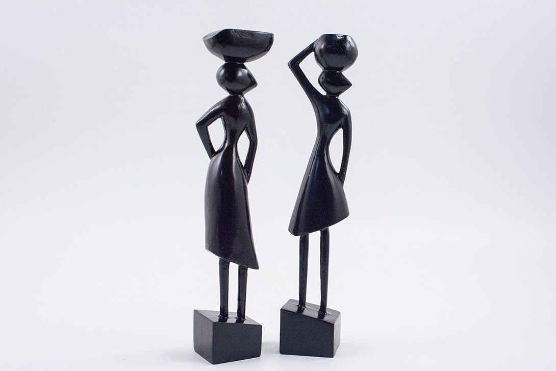 Foto Black African Sculpture of a Women h35x6x6