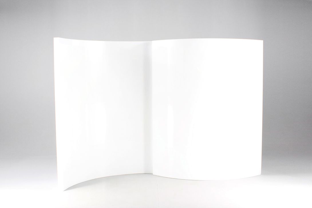 Foto Small Radial Room Divider White Acrylic Glass 160cm