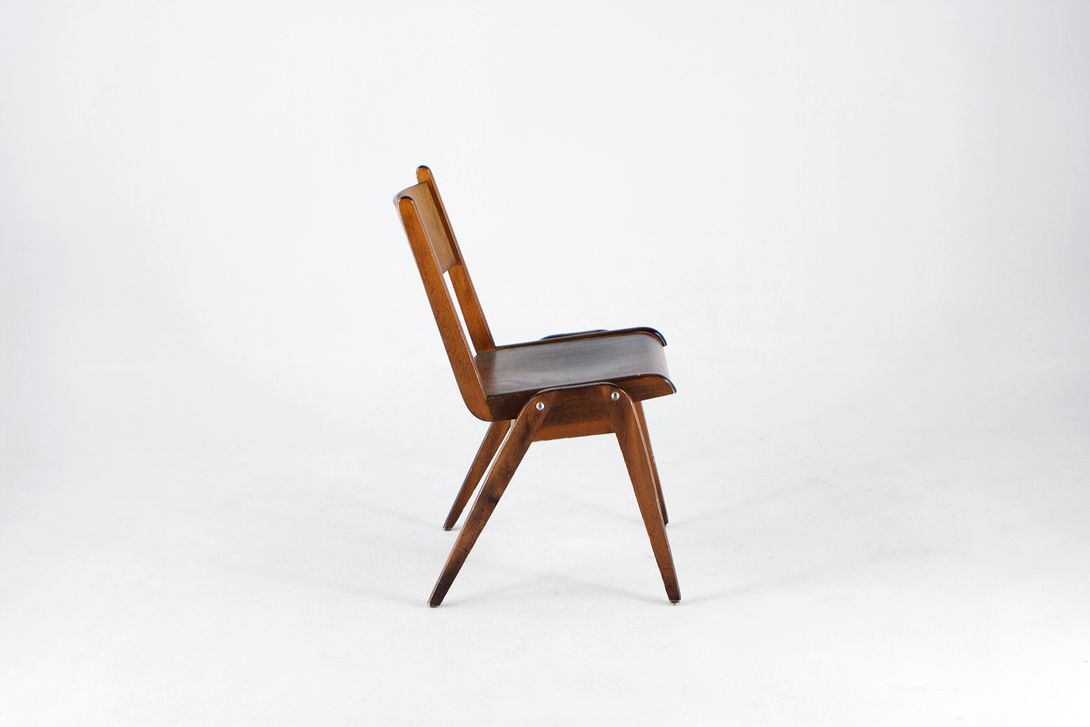 Foto Dark Plywood Stacking Chair 1950
