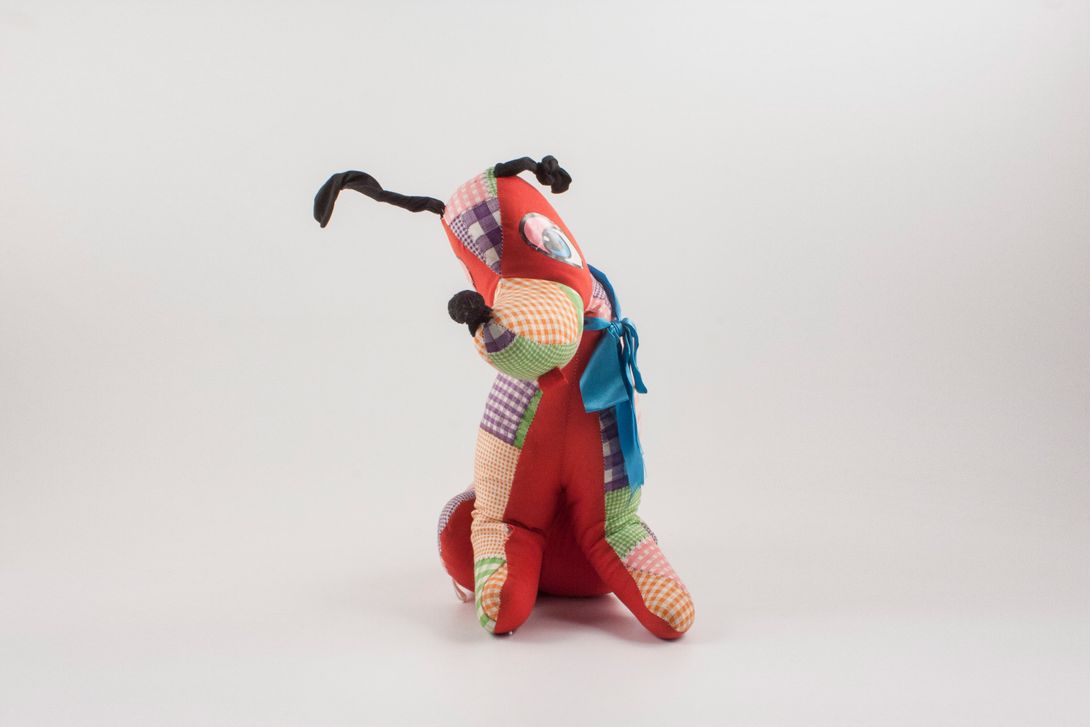 Foto Colorful Cuddly Toy Dog 1972 h​41x46x20
