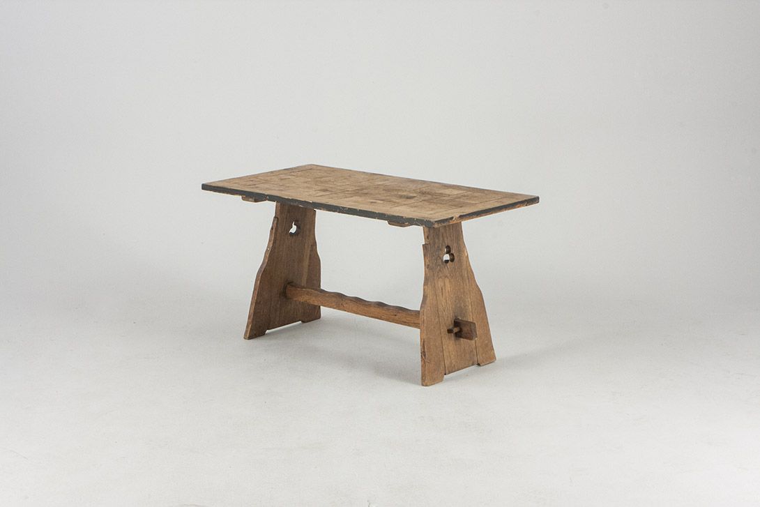 Foto Vintage Bench with Rectangular Wood Sampled Surface h45x84x45