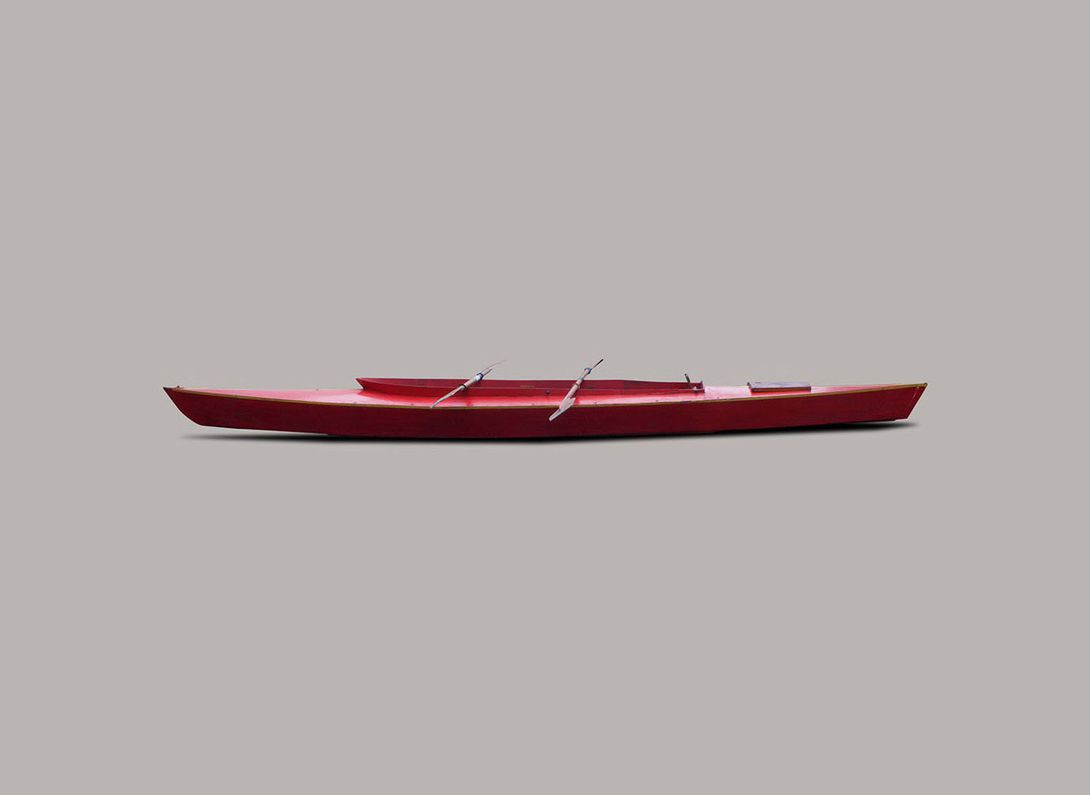 Foto Red Wooden Canoe h40x535x80 *N