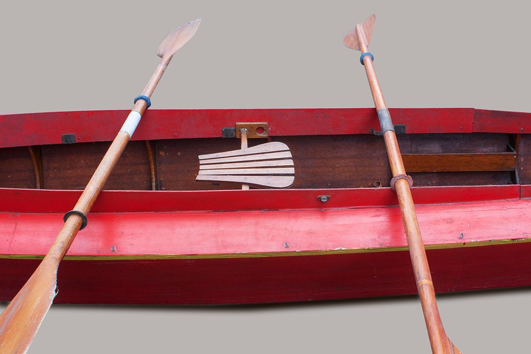 Foto Red Wooden Canoe h40x535x80 *N