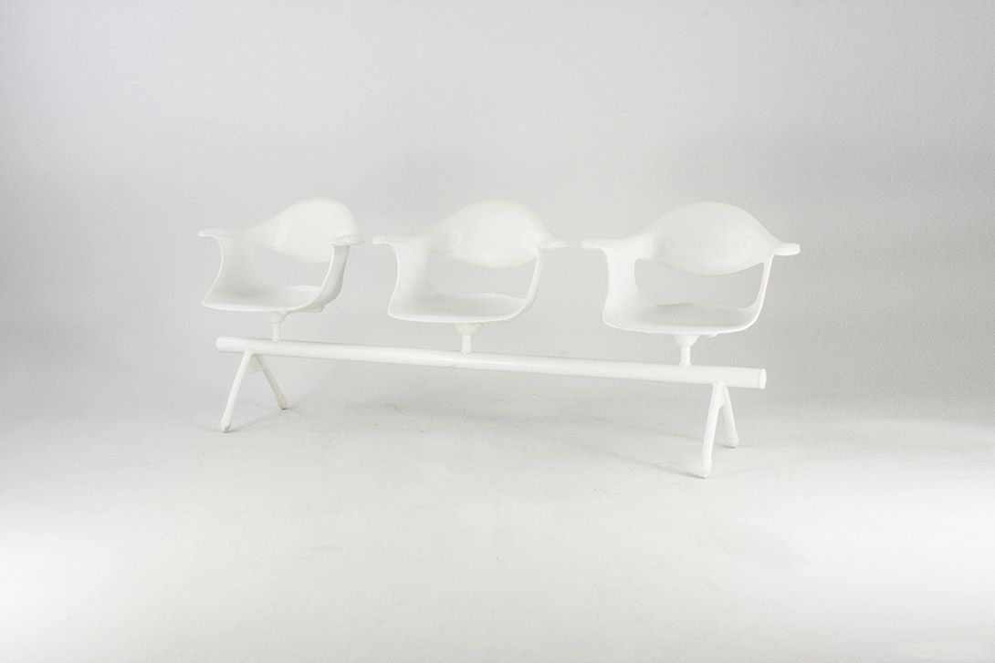 Foto White Three-Seater Driade Aleph Bench