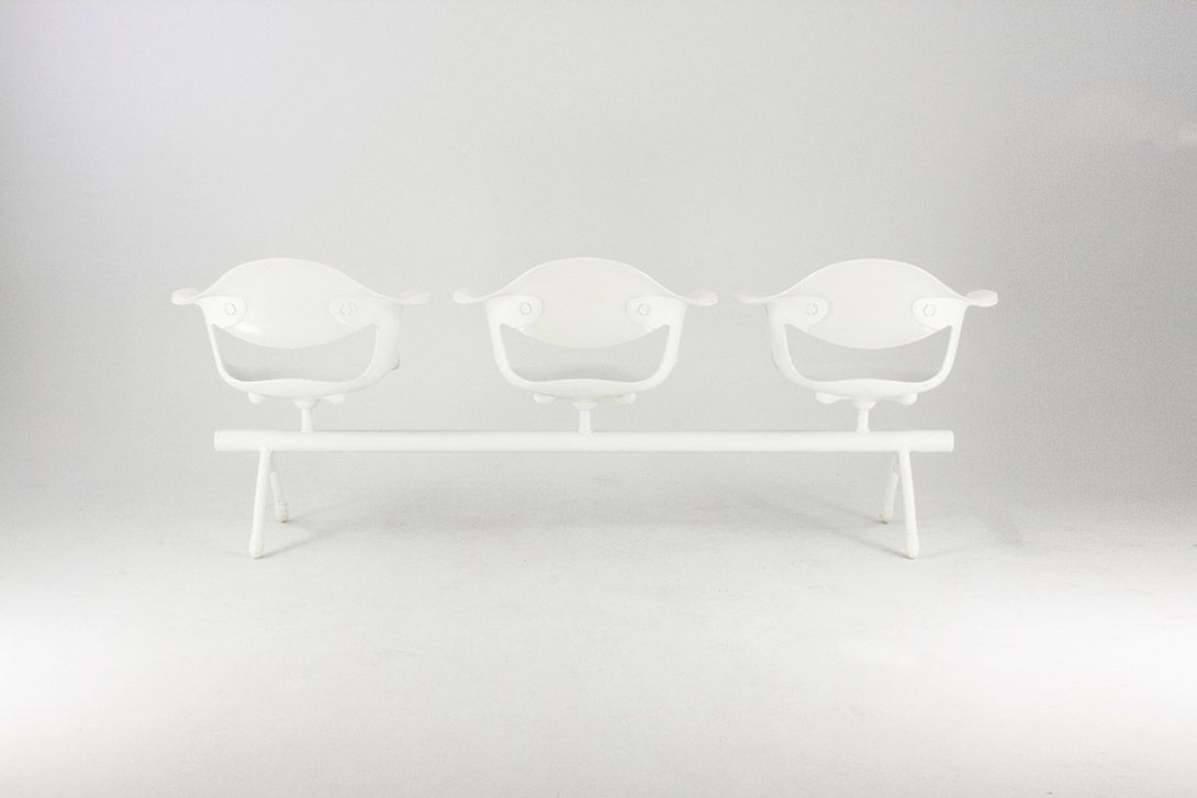Foto White Three-Seater Driade Aleph Bench