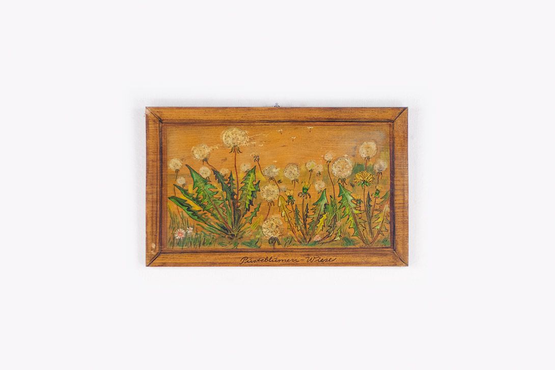 Foto Painting on Wood Dandelions Alb 1978 h32x44 17C7