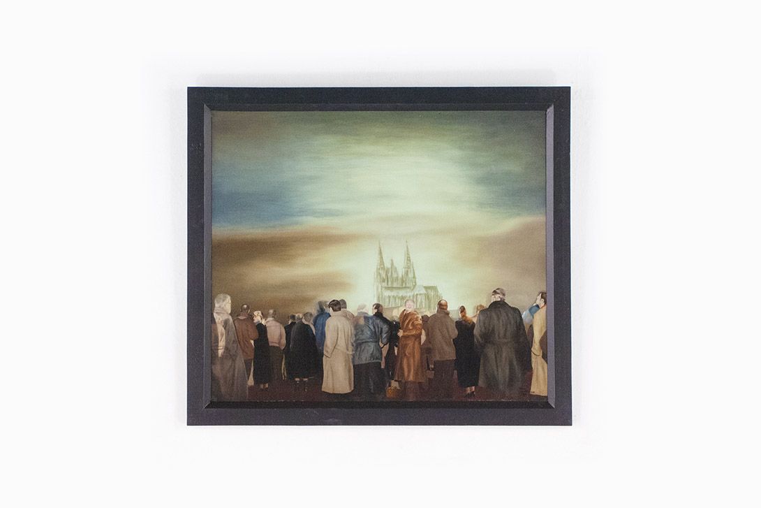 Foto Oil Painting 1887 Vor dem Dom h60x70 11D18