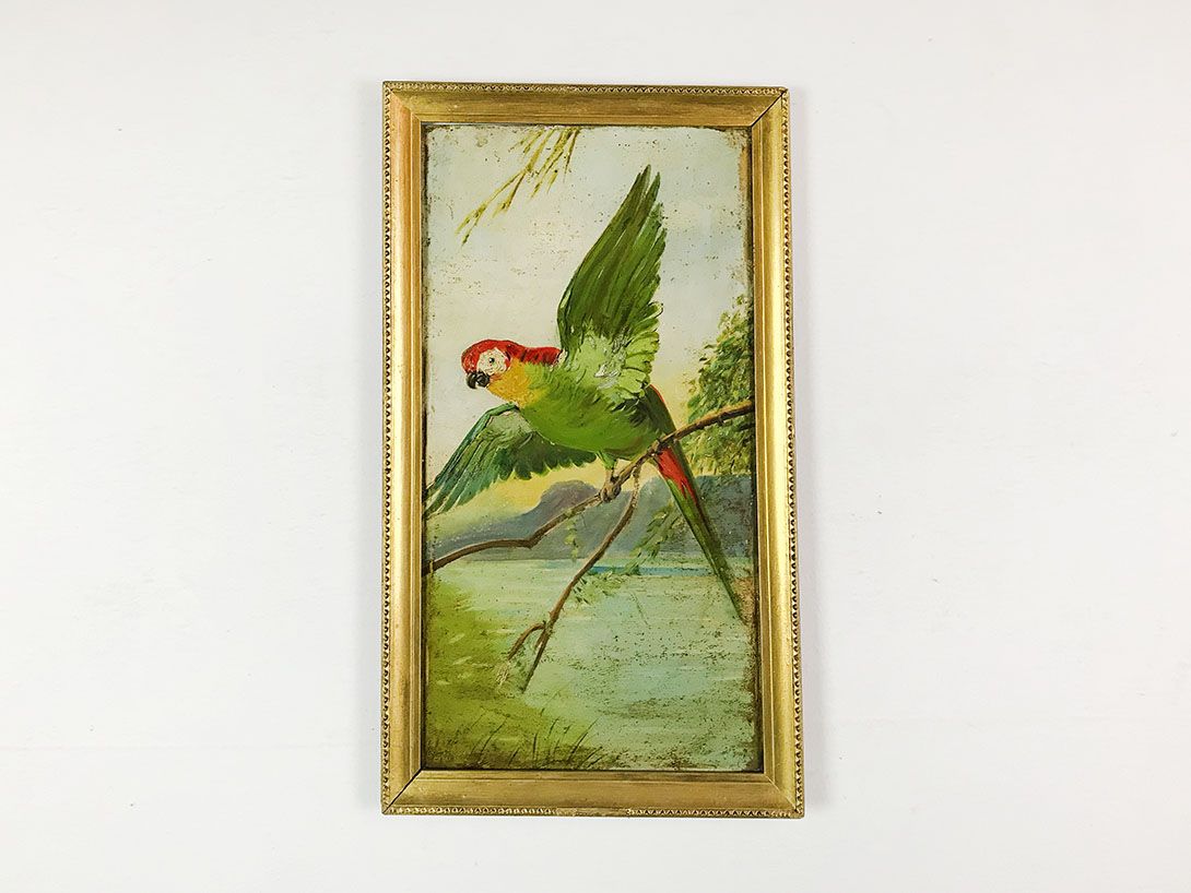Foto Oil Painting Flying Parrot 1965 h55x33 24C14