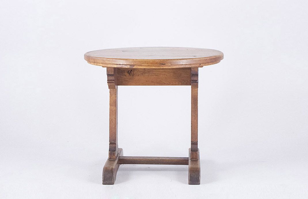 Foto Rustic Round Oak Table Allgäu 1870 h78x90