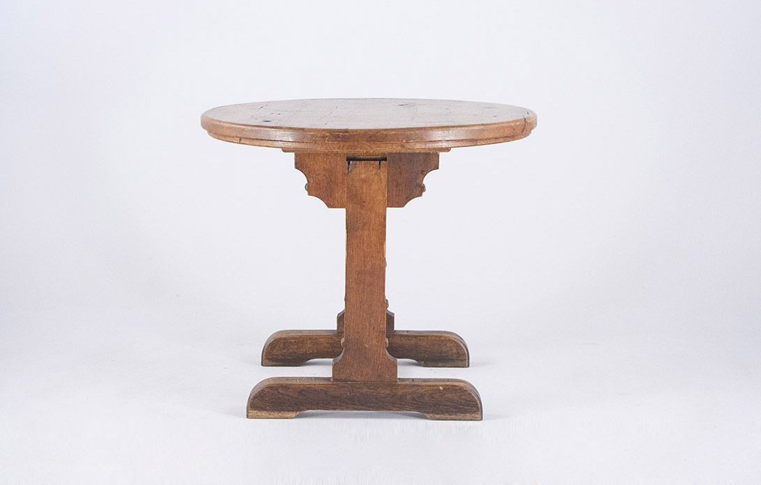 Foto Rustic Round Oak Table Allgäu 1870 h78x90