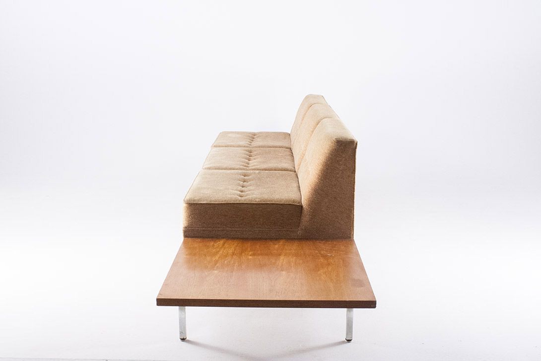 Foto Beige Velvet Modular George Nelson Sofa for Herman Miller