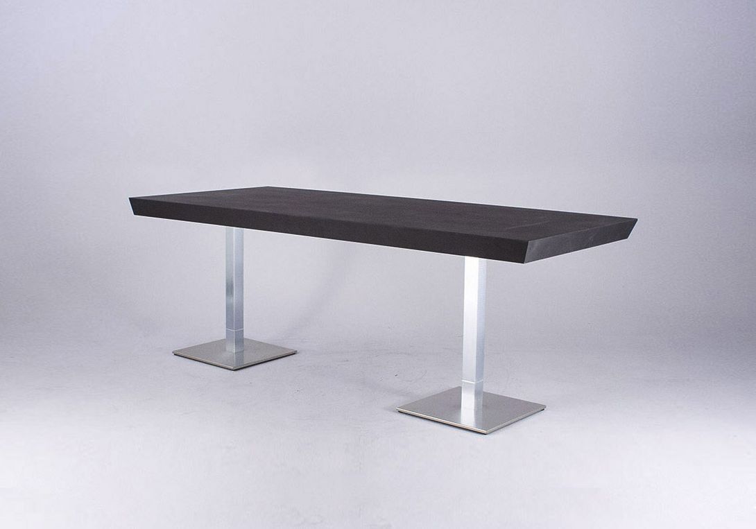 Foto Black Wooden MDF Table with Square Legs h75x90x200 *N