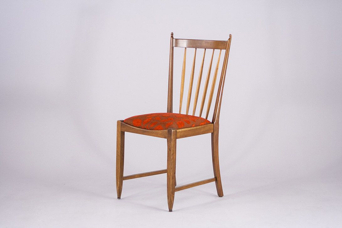 Foto Tapiovaara Chair with Orange Upholstery Seat 1955