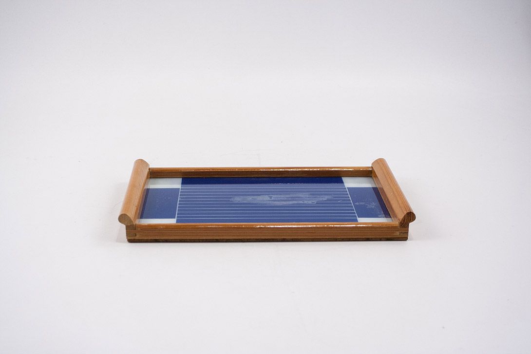 Foto Blue Patterned GDR Tray 1960