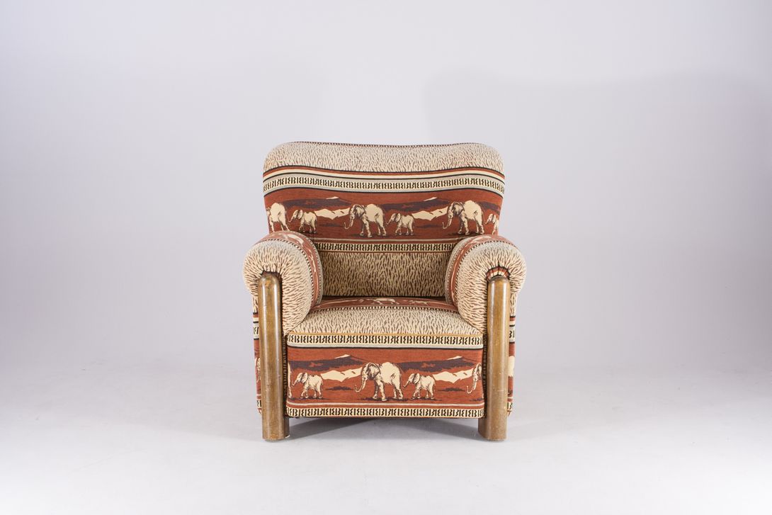 Foto Armchair with African Safari Pattern 1979