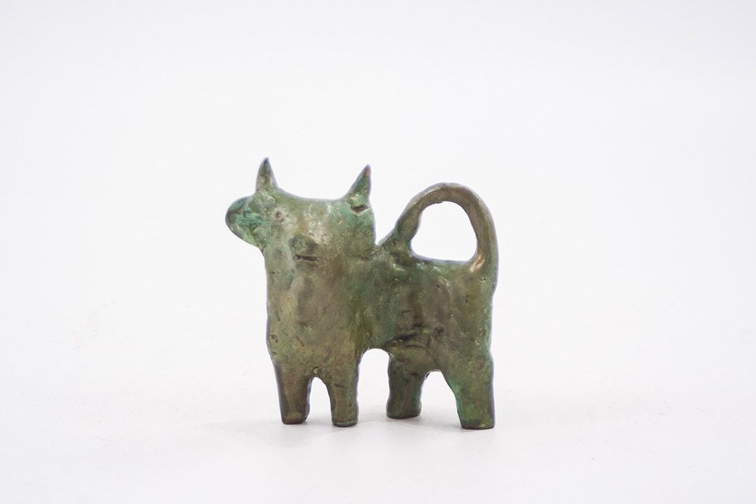 Foto Small Brass Brutalism Bull Sculpture 1955 ​h11x12x6