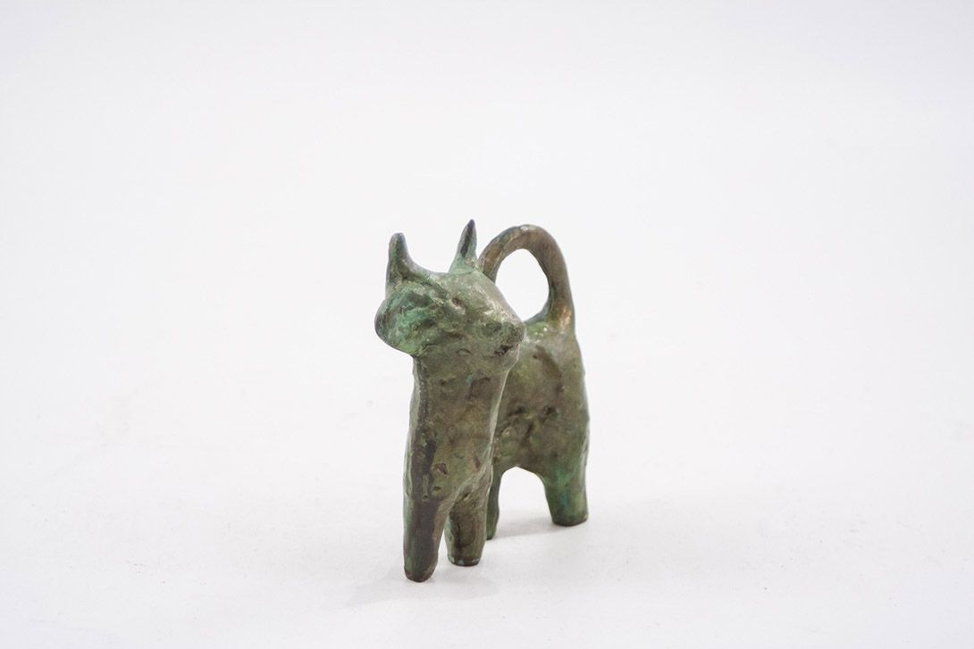 Foto Small Brass Brutalism Bull Sculpture 1955 ​h11x12x6