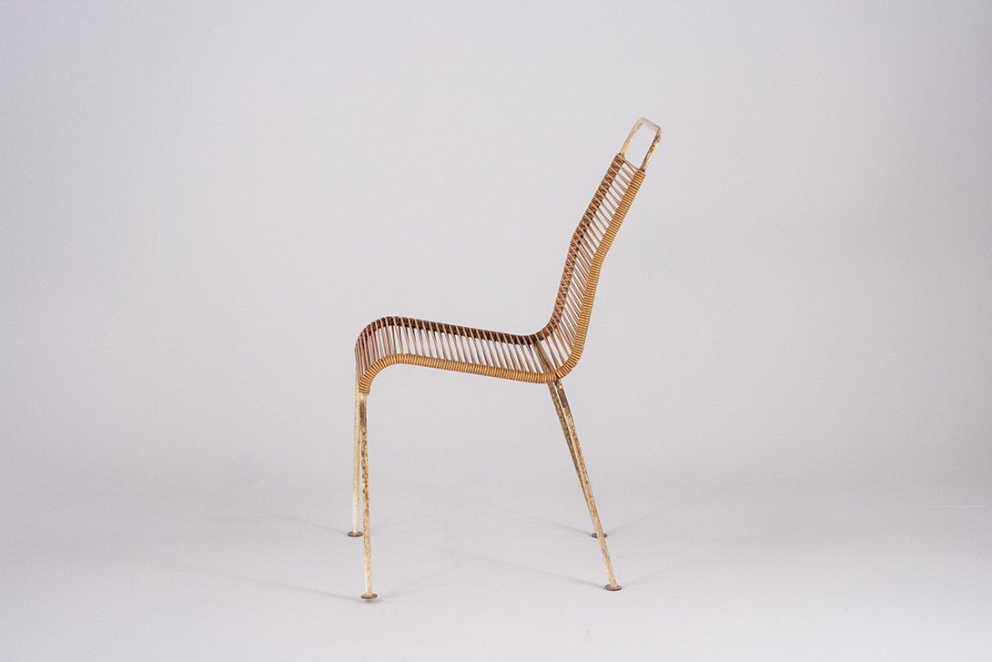 Foto Yellow Rubber Cord Garden Chair GDR 1964