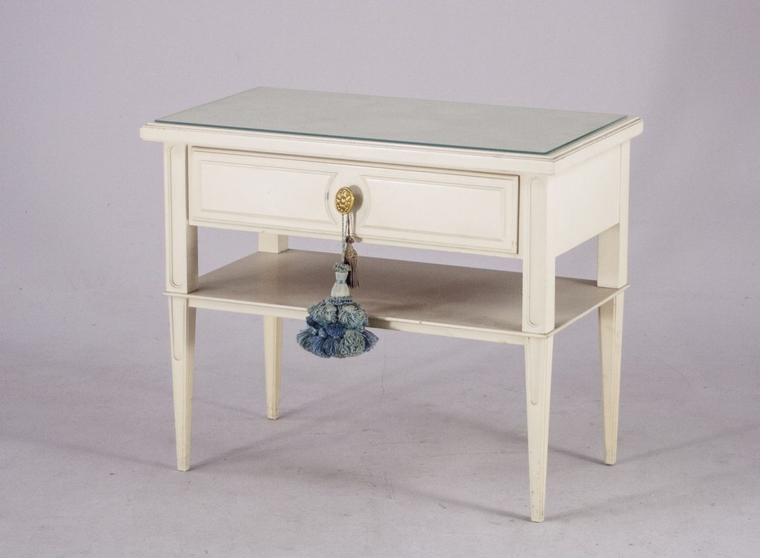 Foto White Bedside Table with Drawer 1962 h35x53