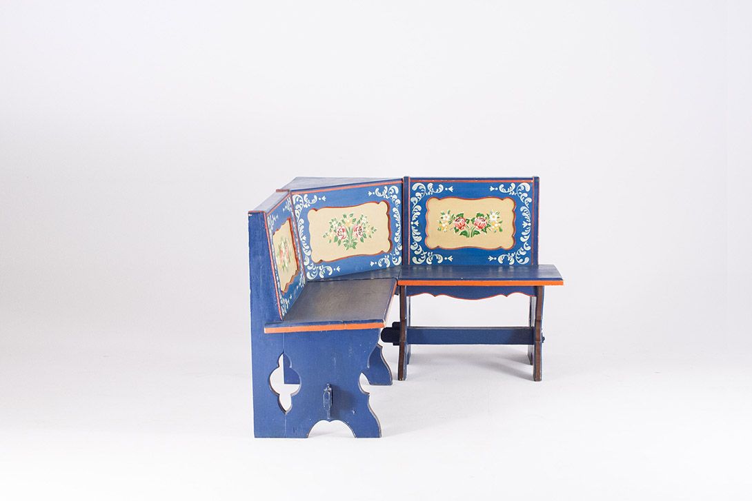 Foto Farmers Bench with Colorful Floral Pattern 1925 h82x116x130