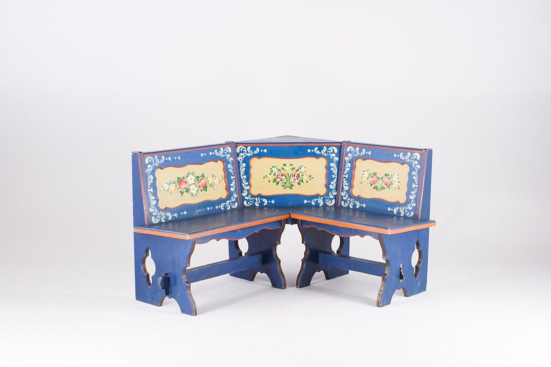 Foto Farmers Bench with Colorful Floral Pattern 1925 h82x116x130