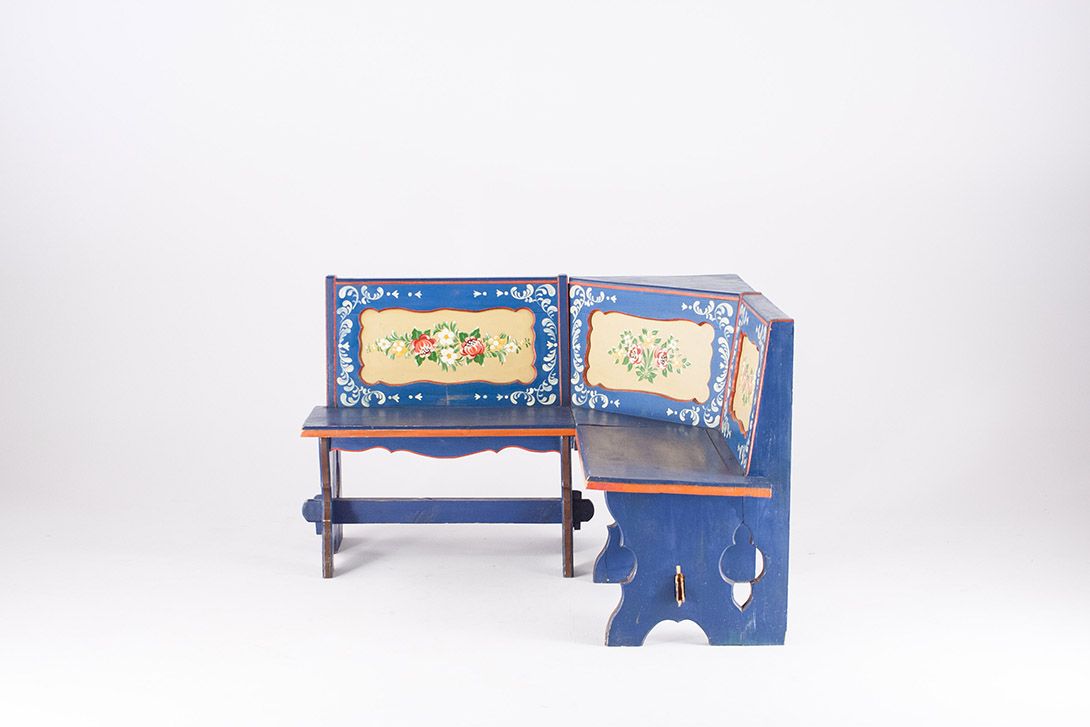 Foto Farmers Bench with Colorful Floral Pattern 1925 h82x116x130