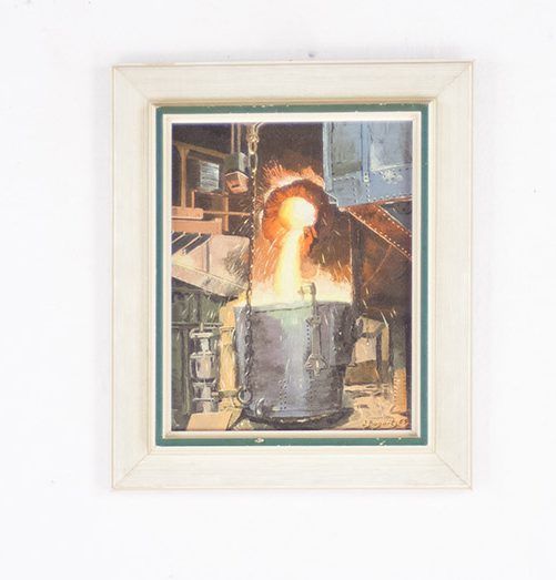 Foto Oil Painting of a Furnace 1950 ​h75x57 12C2