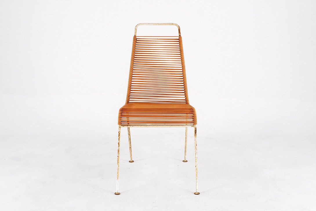 Foto Yellow Rubber Cord Garden Chair GDR 1964