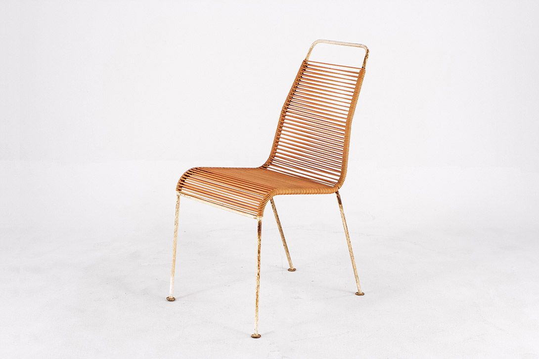 Foto Yellow Rubber Cord Garden Chair GDR 1964