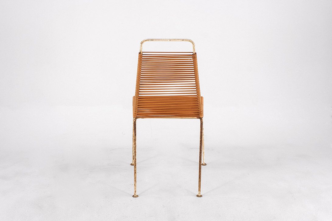 Foto Yellow Rubber Cord Garden Chair GDR 1964