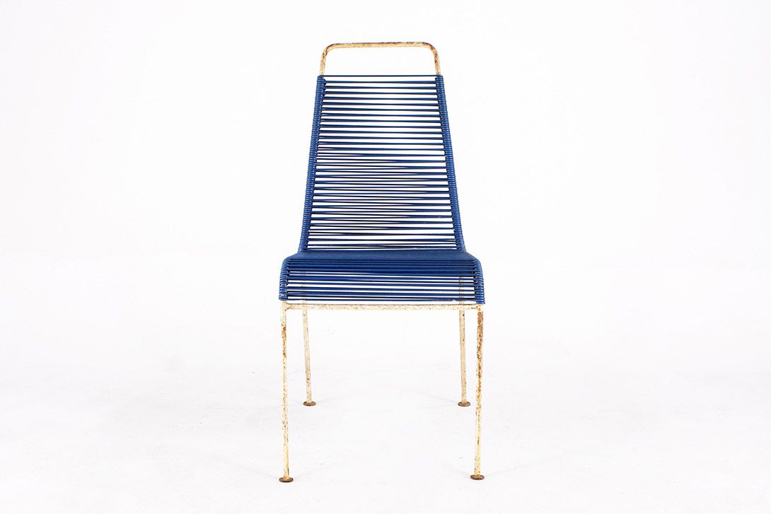 Foto Blue Rubber Cord Garden Chair GDR 1964