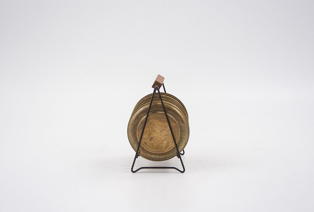 Foto 7 Brass Coasters on Stand Italy 1956