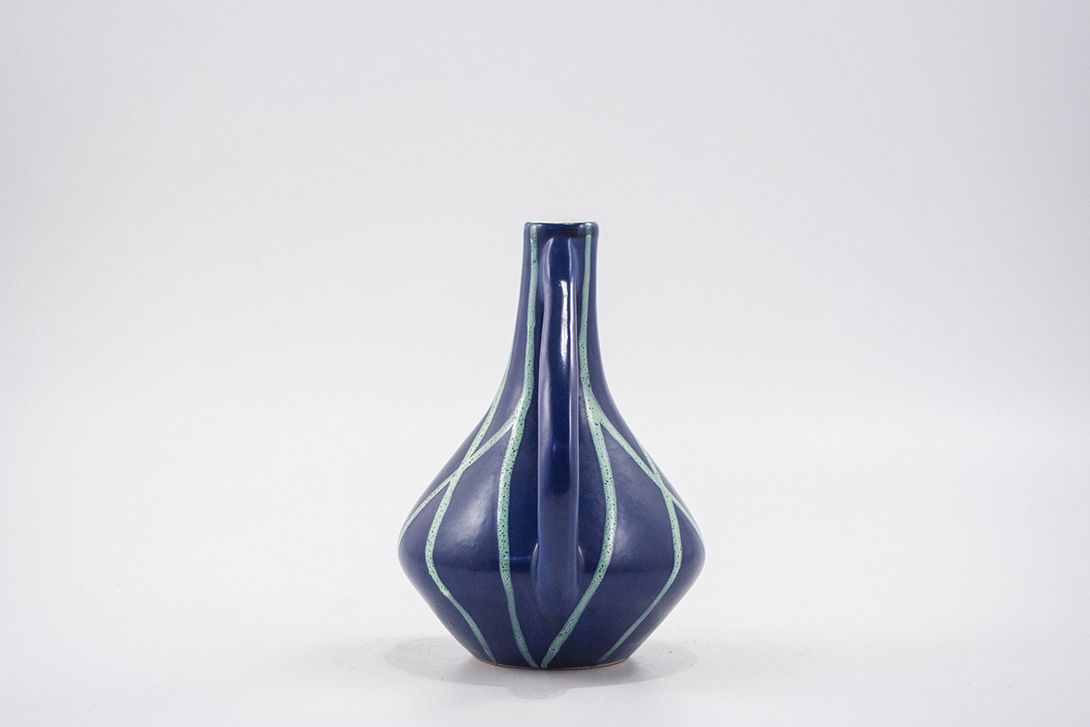Foto Blue Ceramic Carafe Karlsruhe 1954 h23