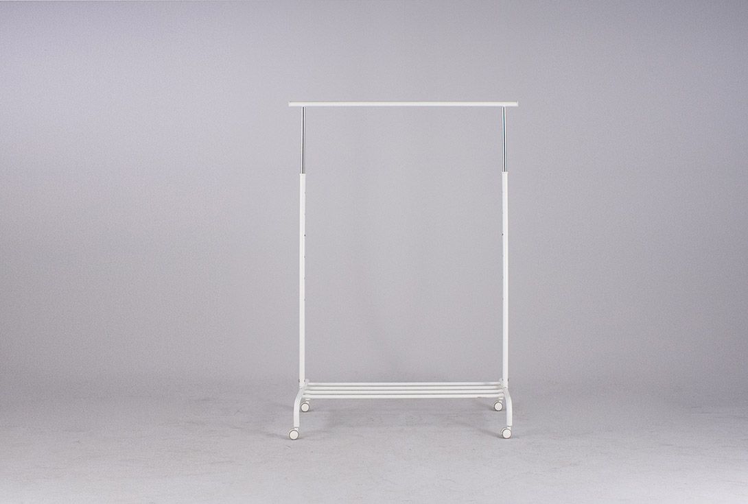 Foto Adjustable White Metal Wardrobe Italy 1990 ​h155x111x50