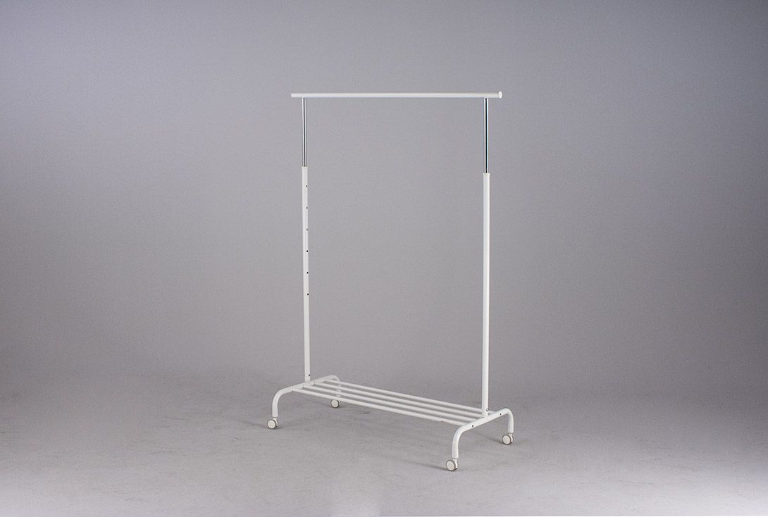 Foto Adjustable White Metal Wardrobe Italy 1990 ​h155x111x50