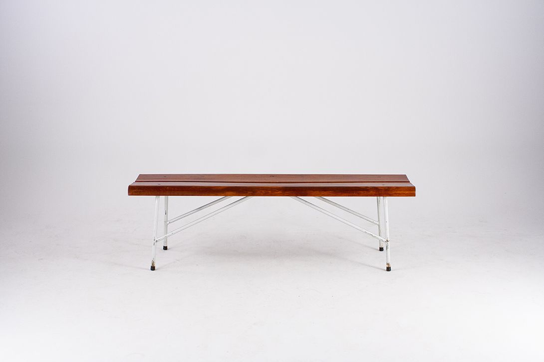 Foto Lovely Plywood Bench with Metal Frame GDR 1960