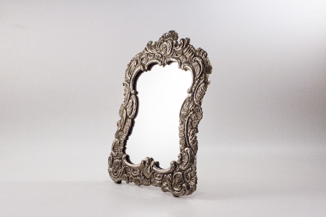 Foto Mexican Courtesy Mirror with Relief Metal Frame 1935 h53x23x40