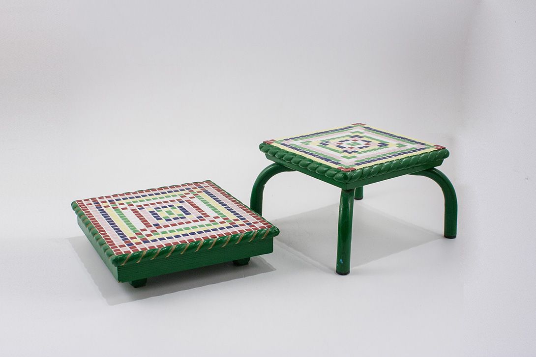 Foto Tiny Green Mosaic Flower Stand ​h18x24x24