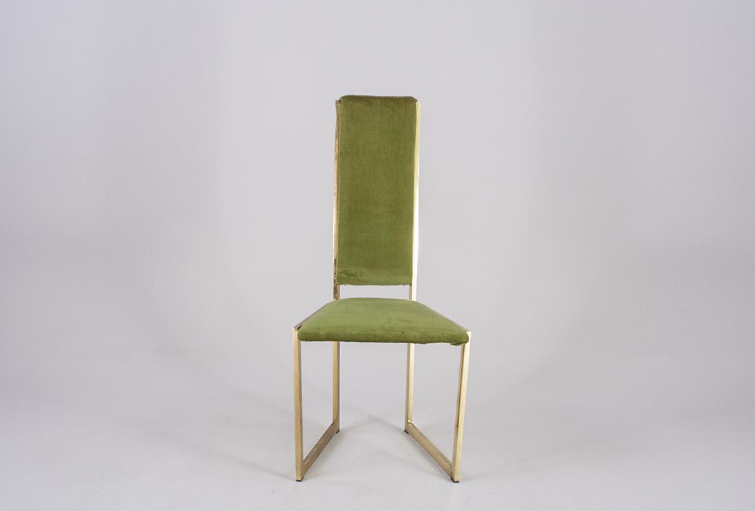 Foto Golden Chair with Green Upholstery